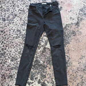 Madewell Black Distressed Skinny Jeans